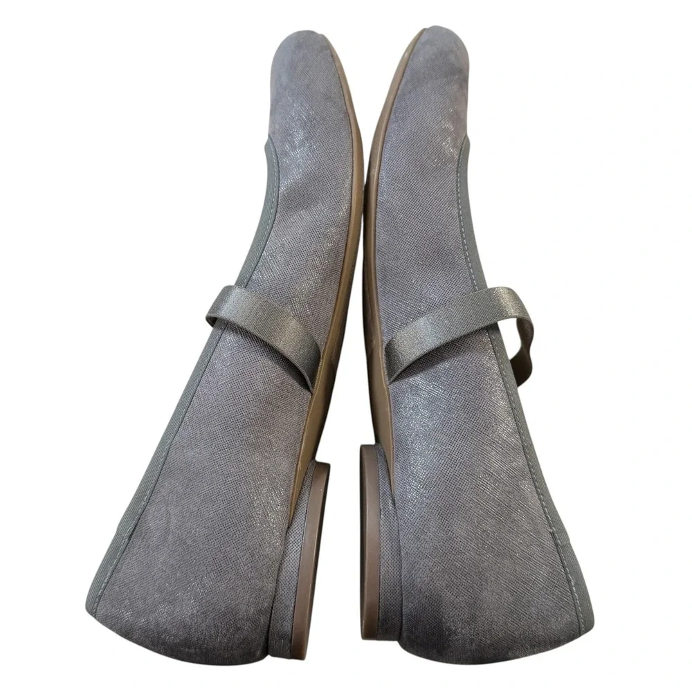 Vionic Joseline Grey Pewter Mary Jane Flats Size 11 Orthotic Comfort Shoes EU 42